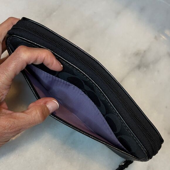 Coach Wallet Y2K Maralee Jacquard Signature Logo Full Zip Wallet - Picture 14 of 16